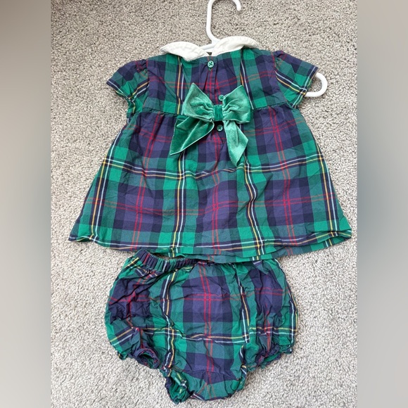Janie and Jack Baby Girl Green Plaid Set 12-18 months - Picture 3 of 5